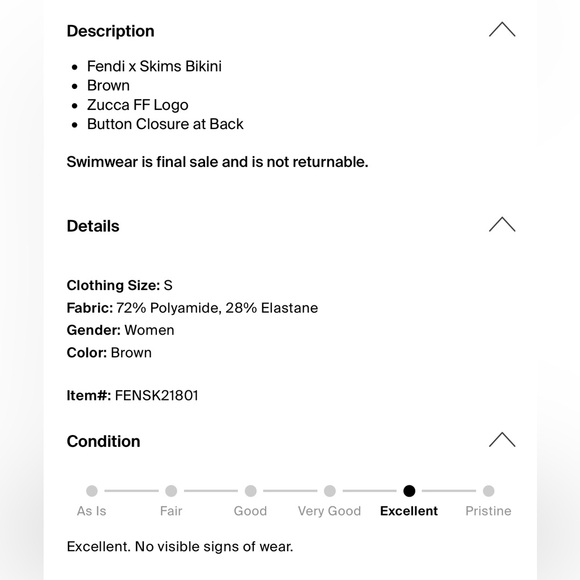 NWOT Fendi  X SKIMS Brown Logo Bikini Set SOLD OUT size small - Picture 5 of 6